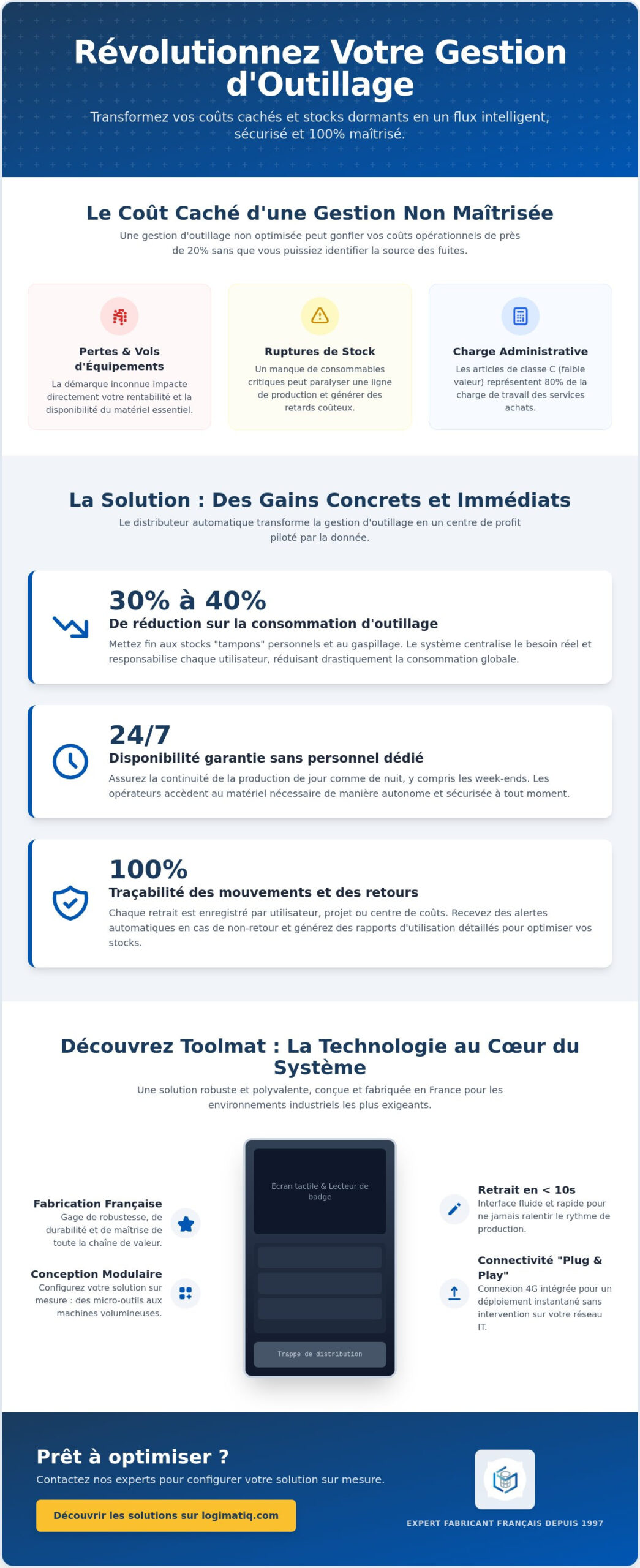 Distributeur automatique outils : Guide expert pour l'industrie en 2026