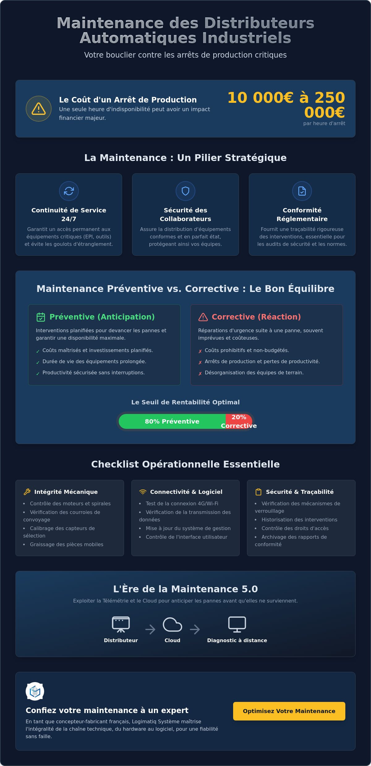 Maintenance distributeur automatique industriel : La checklist complète 2026