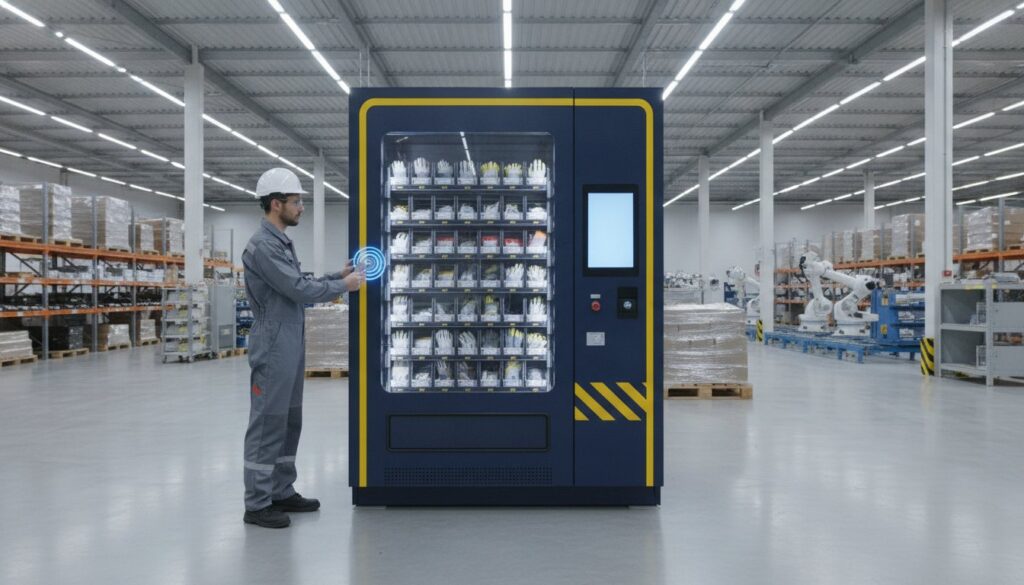 Distributeur automatique de gants de protection : Le guide pour automatiser votre sécurité industrielle en 2026